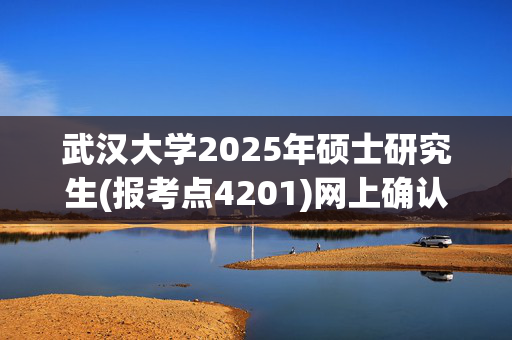 武汉大学2025年硕士研究生(报考点4201)网上确认指南_学习网官网