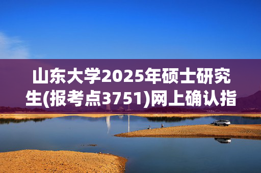 山东大学2025年硕士研究生(报考点3751)网上确认指南_学习网官网