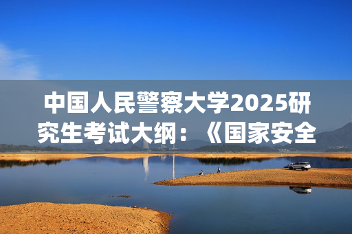 中国人民警察大学2025研究生考试大纲：《国家安全学综合》_学习网官网