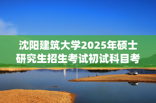 沈阳建筑大学2025年硕士研究生招生考试初试科目考试大纲：设计艺术学院_学习网官网