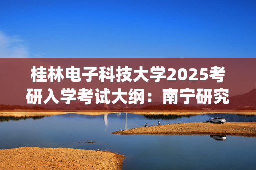 桂林电子科技大学2025考研入学考试大纲：南宁研究院_学习网官网